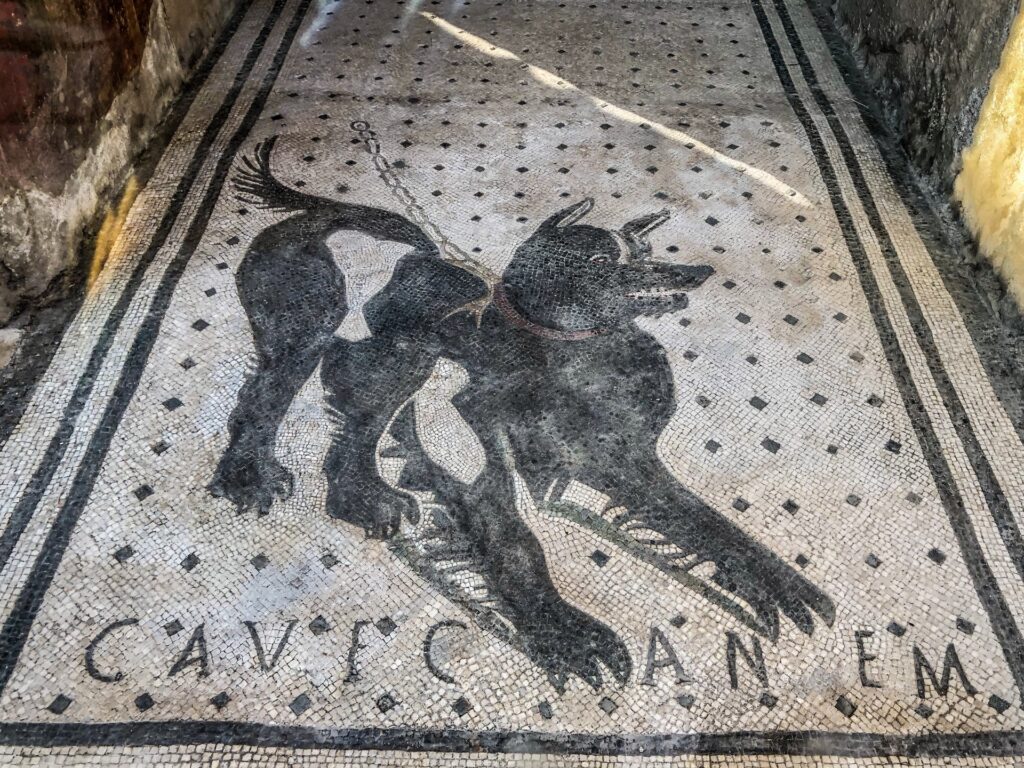 イタリアポンペイの犬の床絵